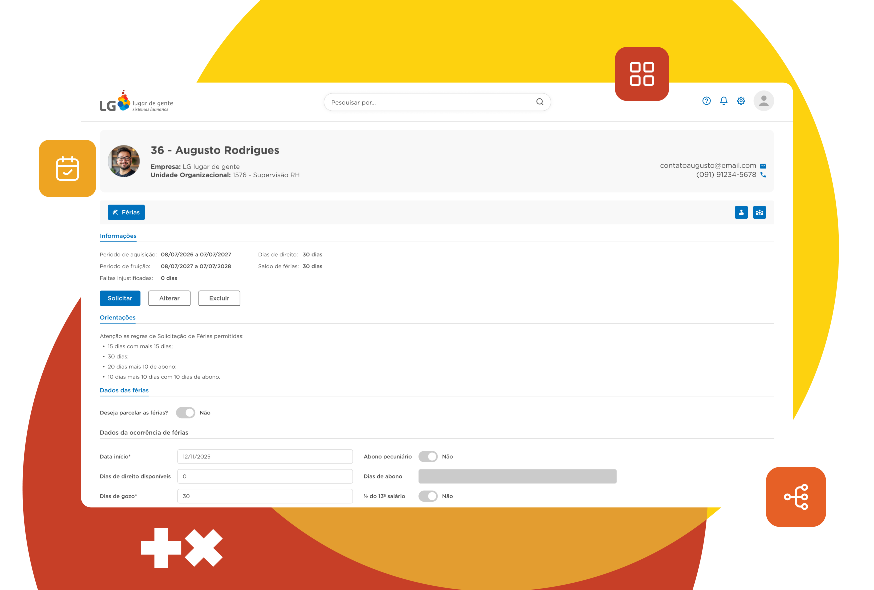 Fluxos de RH padronizados e automáticos, com visibilidade total em cada etapa.